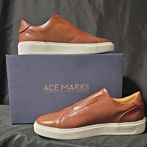 Men's Brown Leather Sneakers